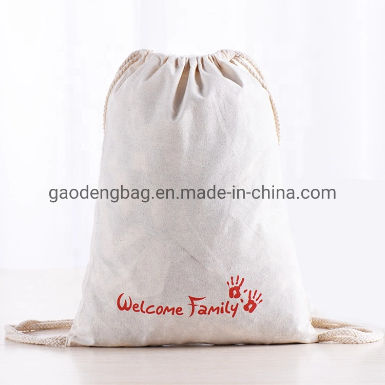 Wholesale Best White Dust Bags Cotton Canvas Drawstring Bag Backpack with Logo