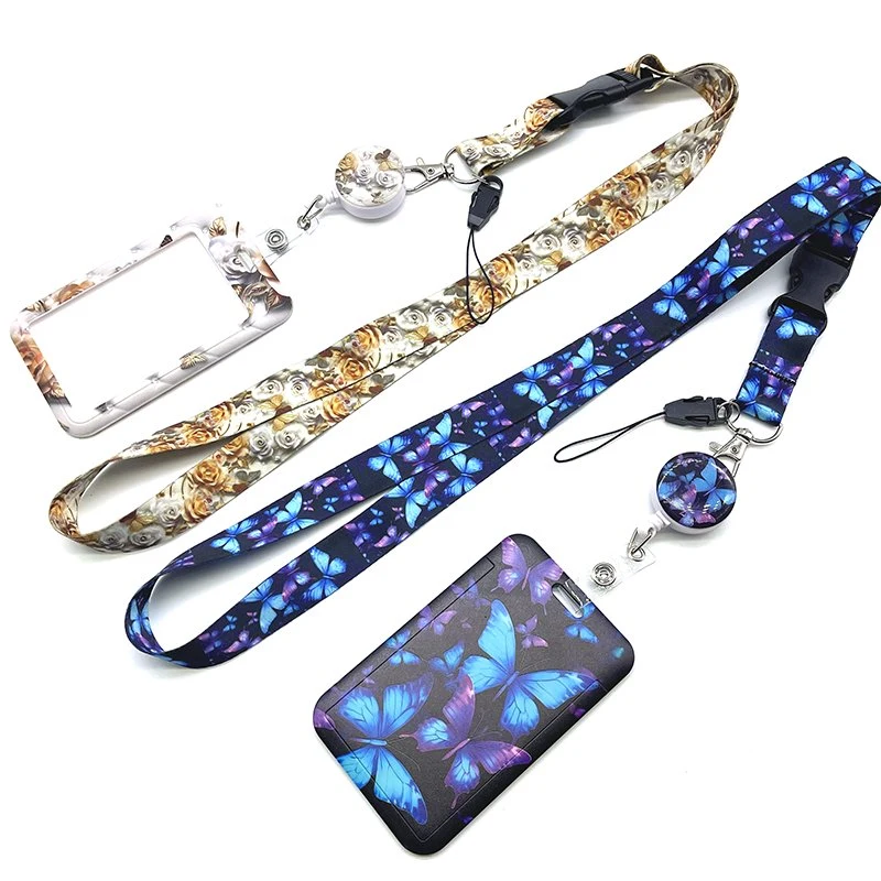 Customize Logo Polyester Lanyard Breakaway Neck Lanyard with ID Card Holder Wholesale Factory Free Sample Cute Fashion Lanyards