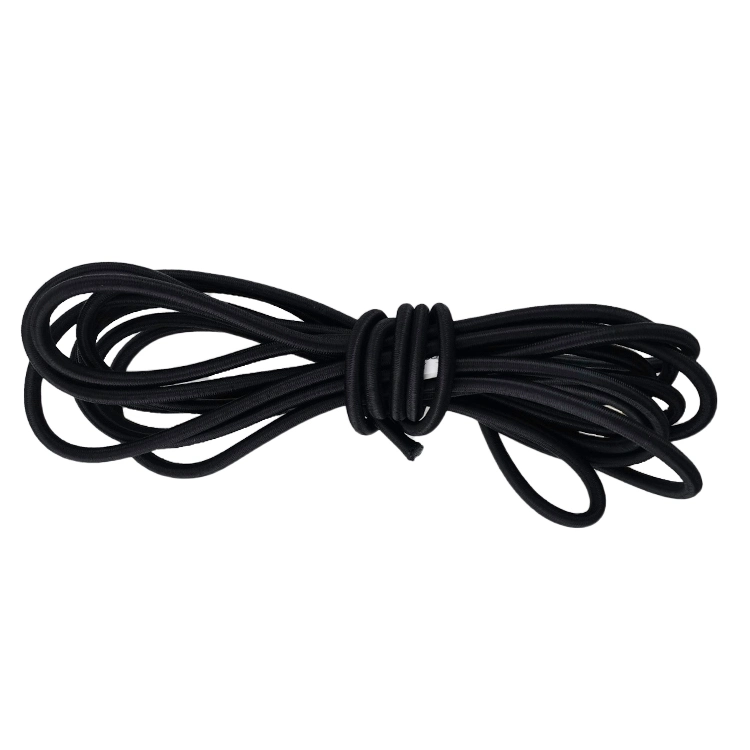 5mm Black Polyester Elastic Rope Customized High Stretch Elastic Cord