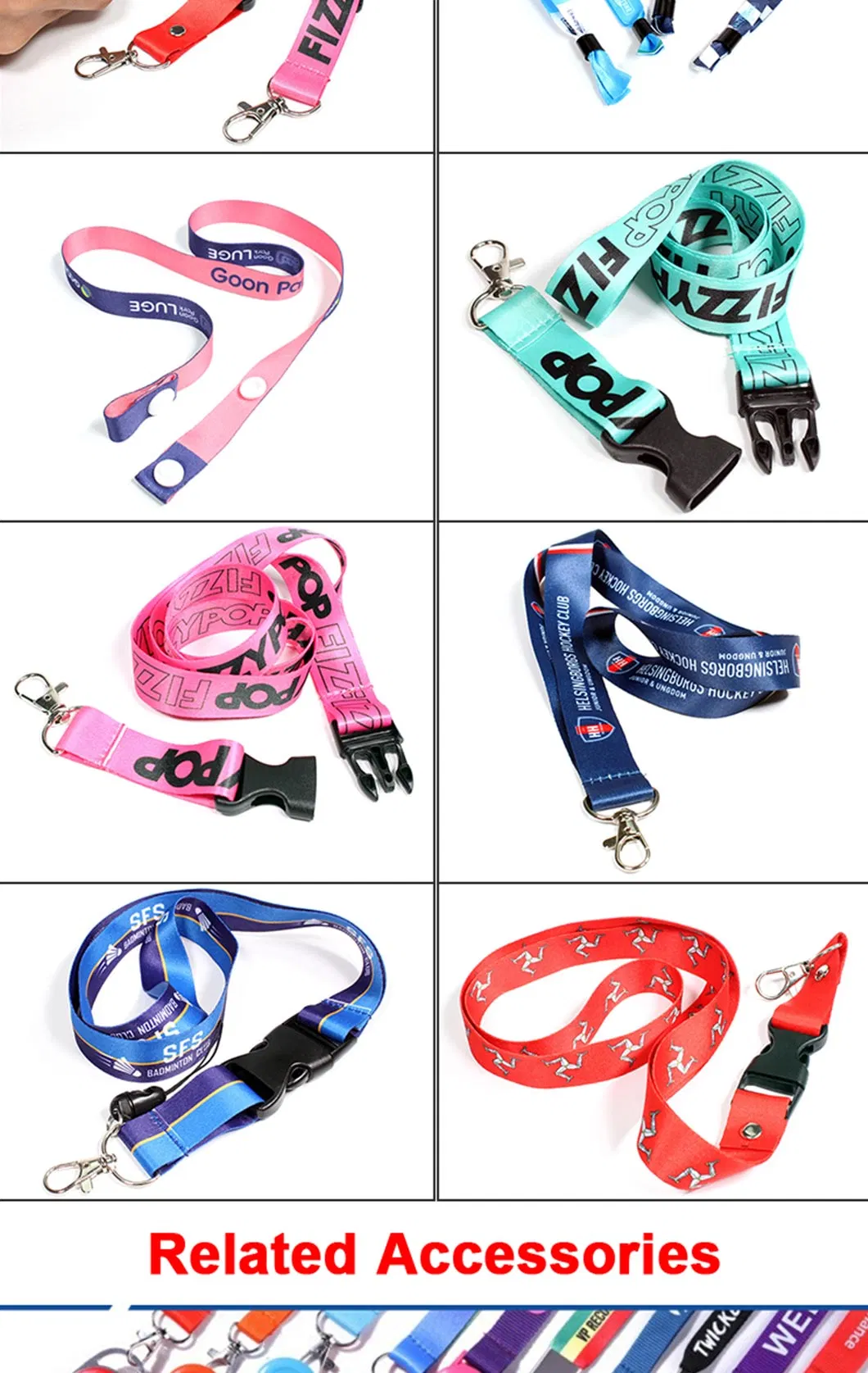 Designer Silk Woven Sublimation Neck Custom Printed Keychain Anime Breakaway Lanyards with Logo