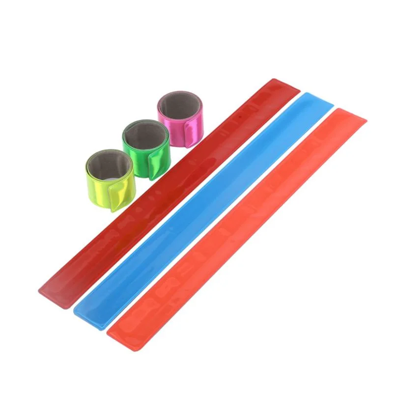 Fashion Gifts Promotion Reflective PVC Slap Bands Colorful Snap Bracelets for Kids