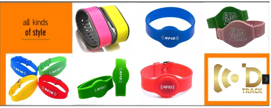 Adjustable Oval Head Watch Buckle Passive RFID Silicone Wrist Band / Bracelet 13.56MHz RFID Read and Write 125kHz Read Only