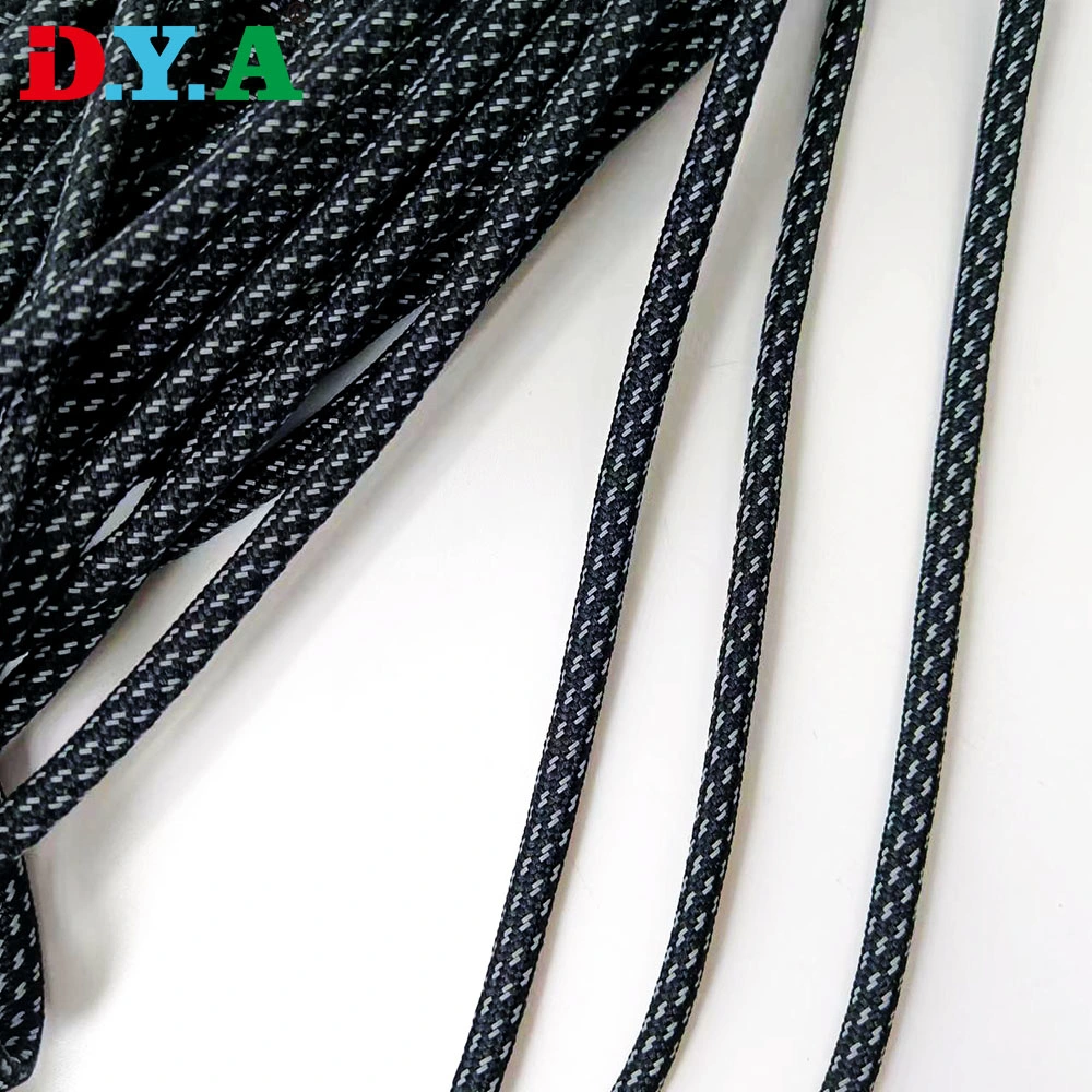 Custom Color Length Soft Reflective Polyester Round Cord 1mm 3mm Poly for Bag Zipper