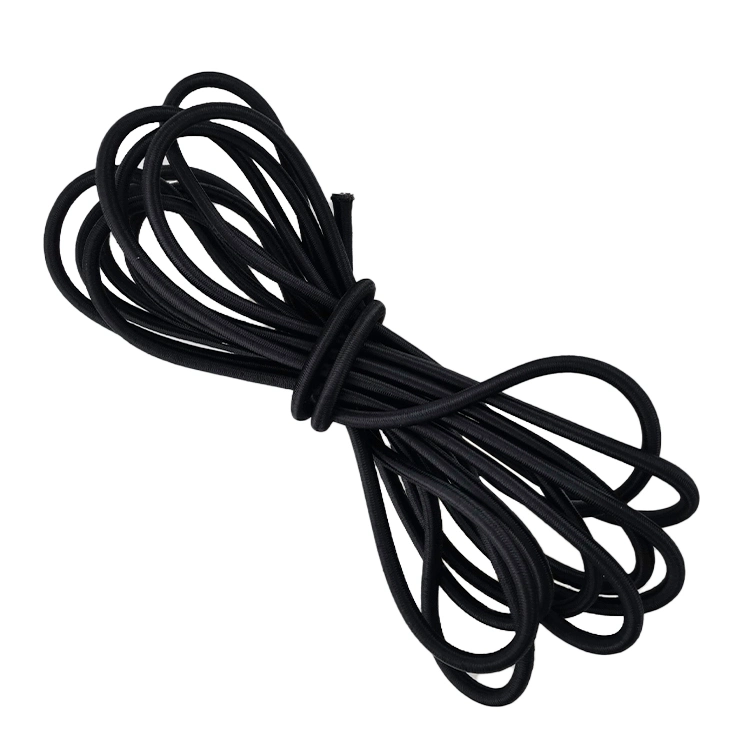 5mm Black Polyester Elastic Rope Customized High Stretch Elastic Cord