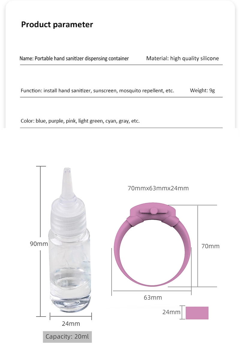 Customized New Product Wash-Free Portable Disinfectant Silicone Bracelet