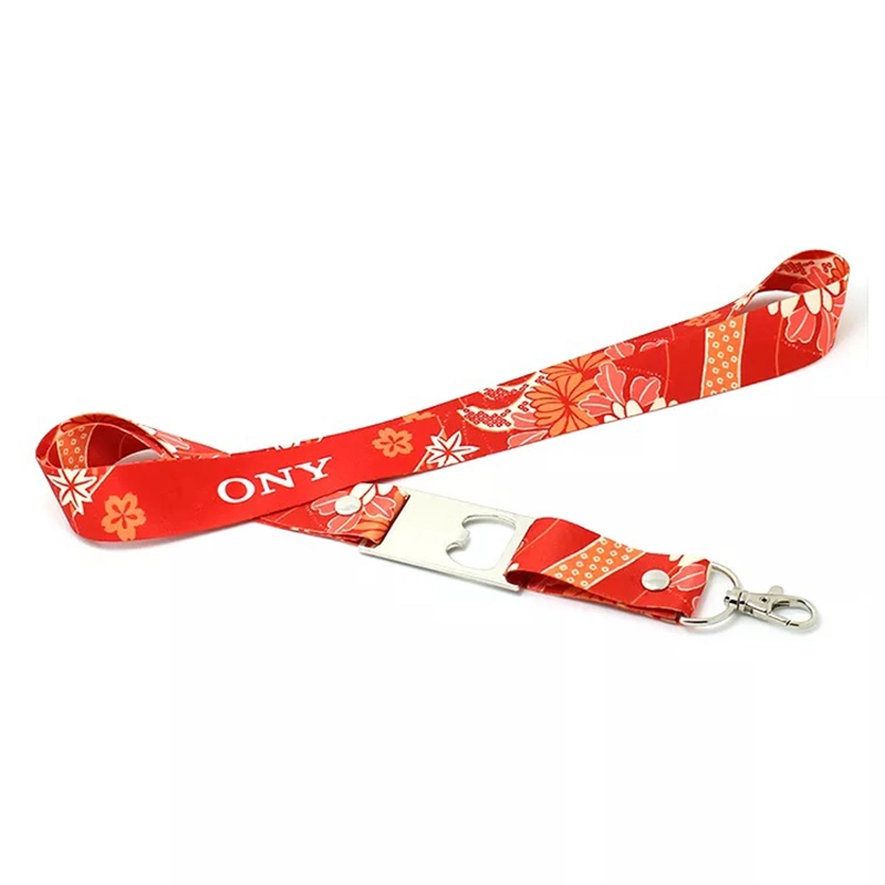 China Wholesale Custom Thermal Transfer Print Multi Function Bottle Opener Lanyard with Snap Hook