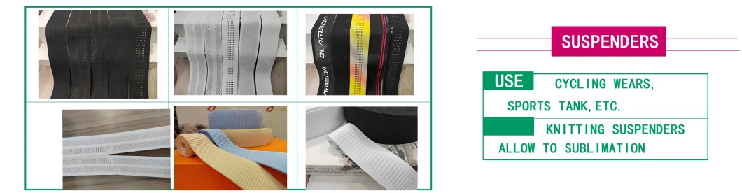 High Stretch Cycling Wears Silicone Printed Elastic Webbing Power Band with Reflective Customized Logo