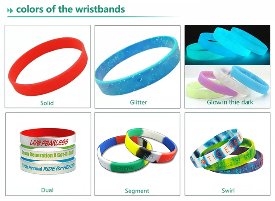 Custom Silicone Bracelets Personalized Rubber Wristbands with Message or Logo