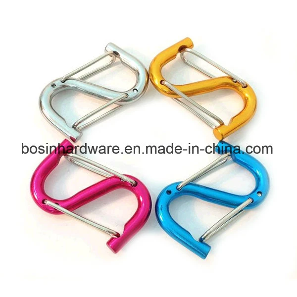 Aluminum Carabiner Hook Clip with Keyring Lanyard