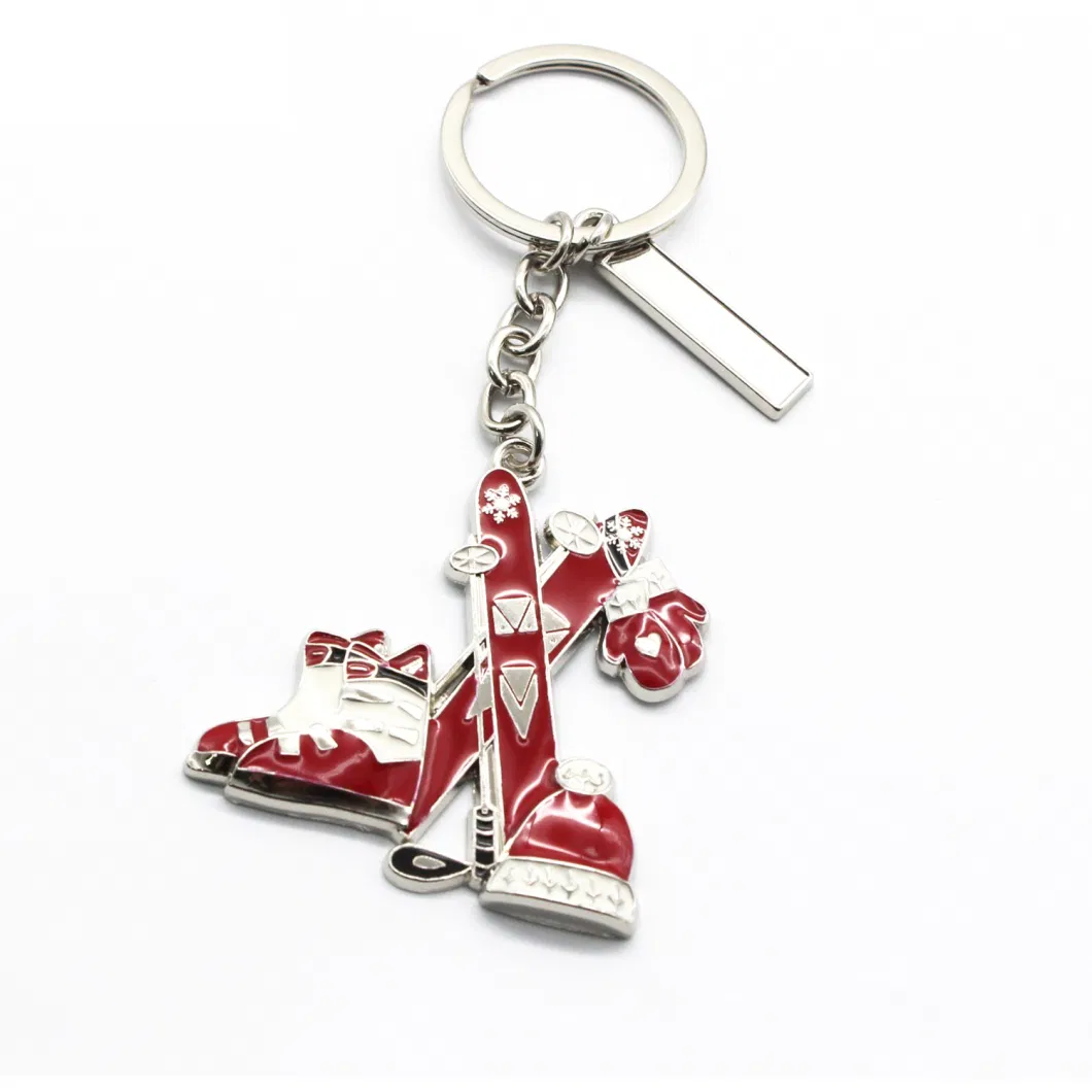 Promotional Gift Free Samples Service Custom Metal Christmas Key Chain