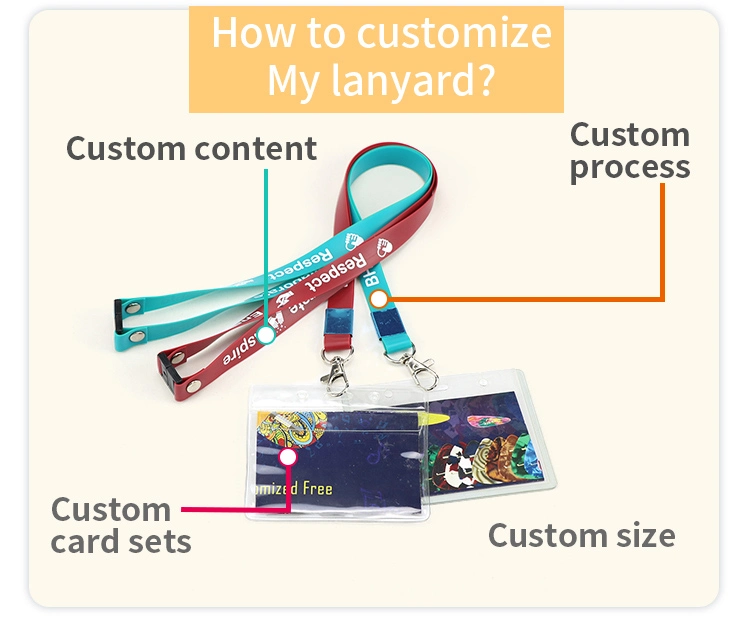 Customised Designer Neck Strap Luxury Printing Anime Polyester PVC Woven Nylon Mobile Phone Sublimation Custom Lanyard with Logo Card Holder