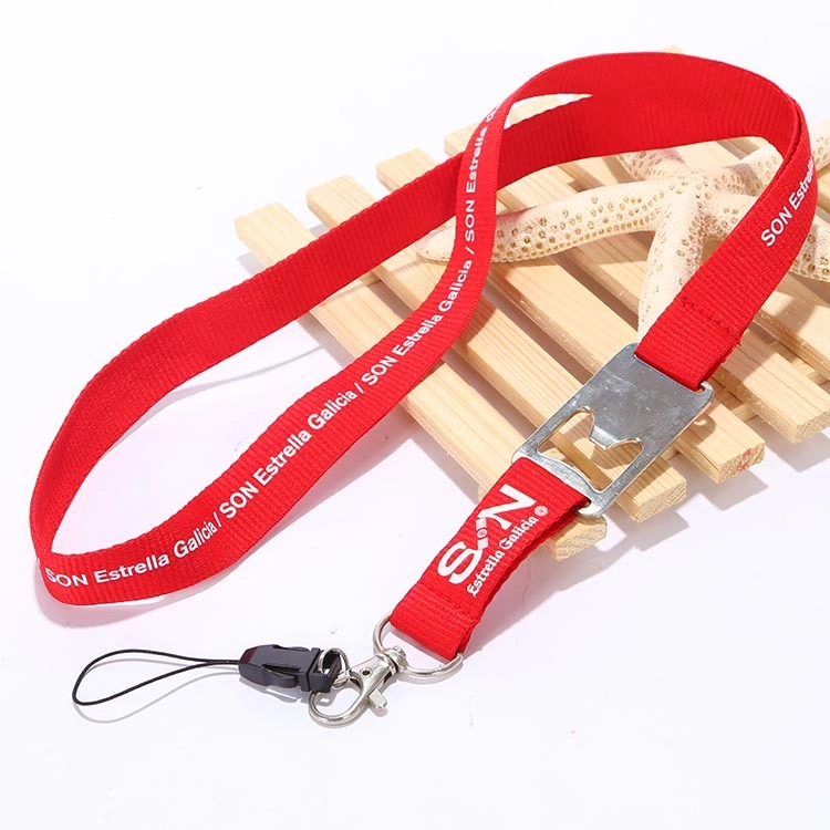 Manufacturers Supply Buckle Opener Portable Open Wine Bottle Employee Certificate Heat Transfer Lanyard