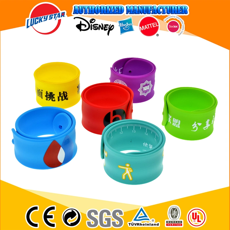 Promotional Gift Colorful Rubber Snap Wristband Custom Logo Wrist Band Silicone Slap Bracelet