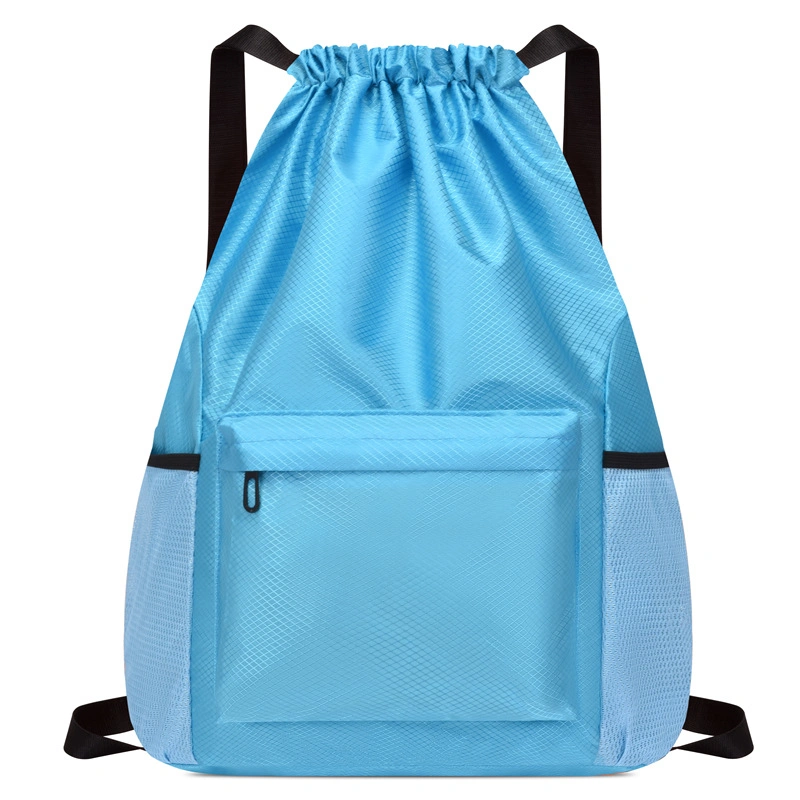 Waterproof Outdoor Sports Backpack with Zipper and Drawstring Pockets