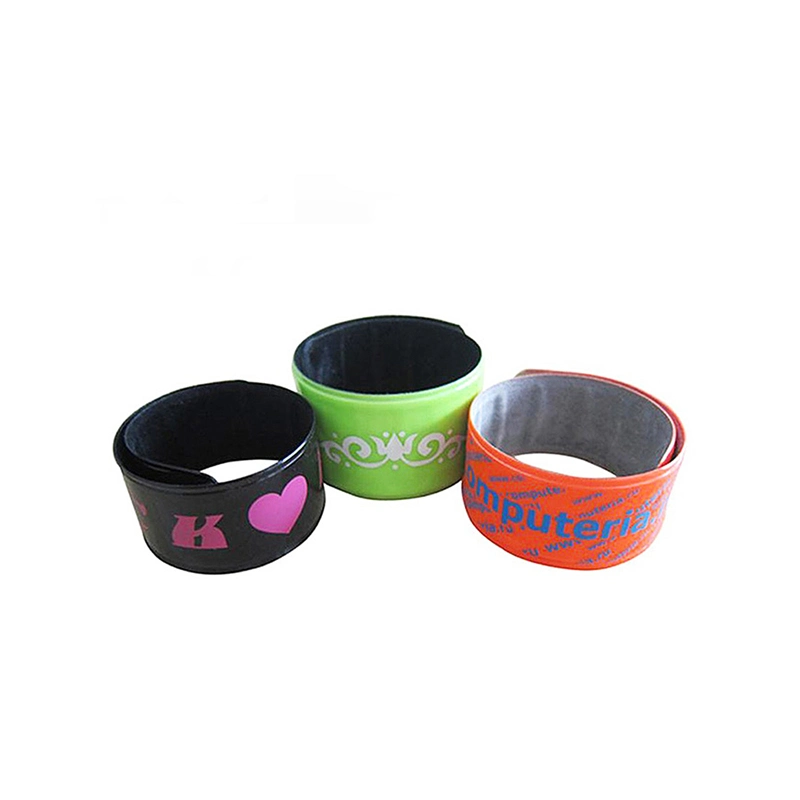 Custom Reflective PVC Slap Band Wholesale Snap PVC Slap Bracelet