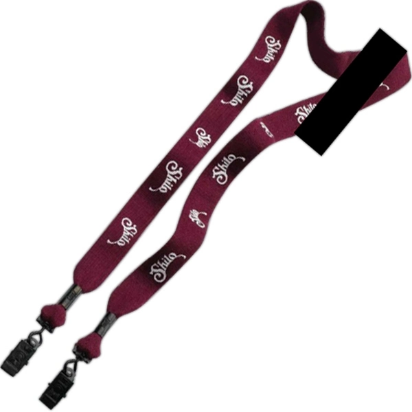 Printed Polyester Lanyards with Double Bulldog Clips