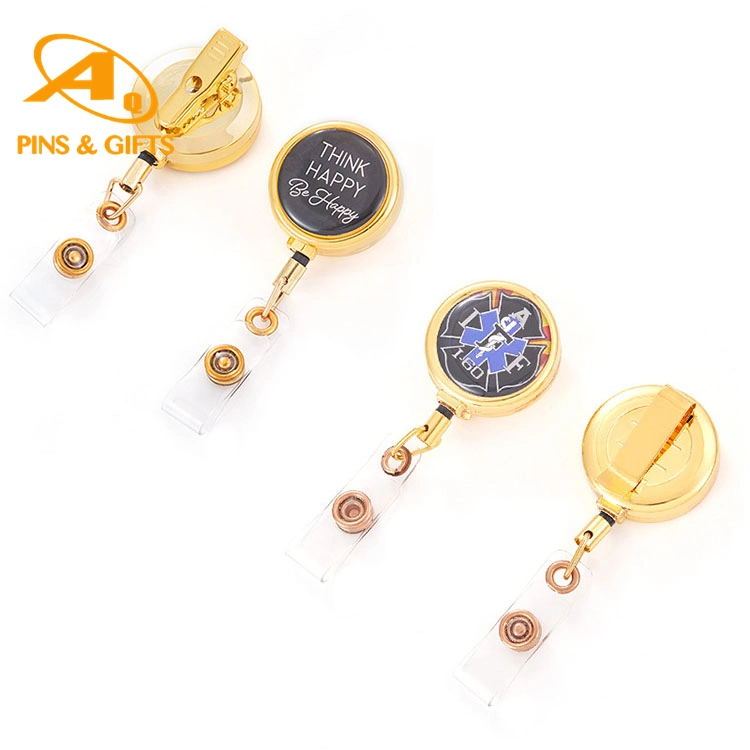 SGS Black Whited ID Card Promotion Gift Retractable Cat Nurse Badge Reel Cute Coffee and Charms