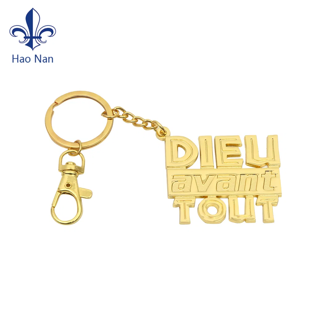 Customized Promotion 3D Soft Hard Enamel Gold Plated Zinc Alloy Metal Keychain