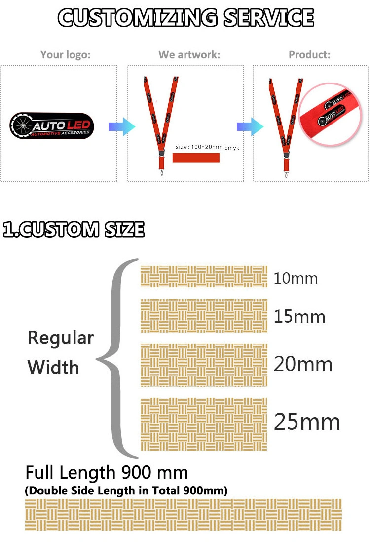 Custom Logo LED Lanyard Keychain Designer Lanyard