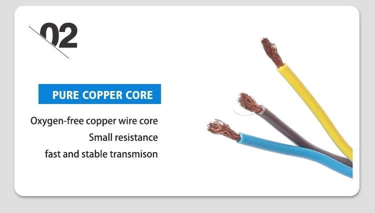 Copper PVC Material EU Electric Plug Power Cord for Home Application