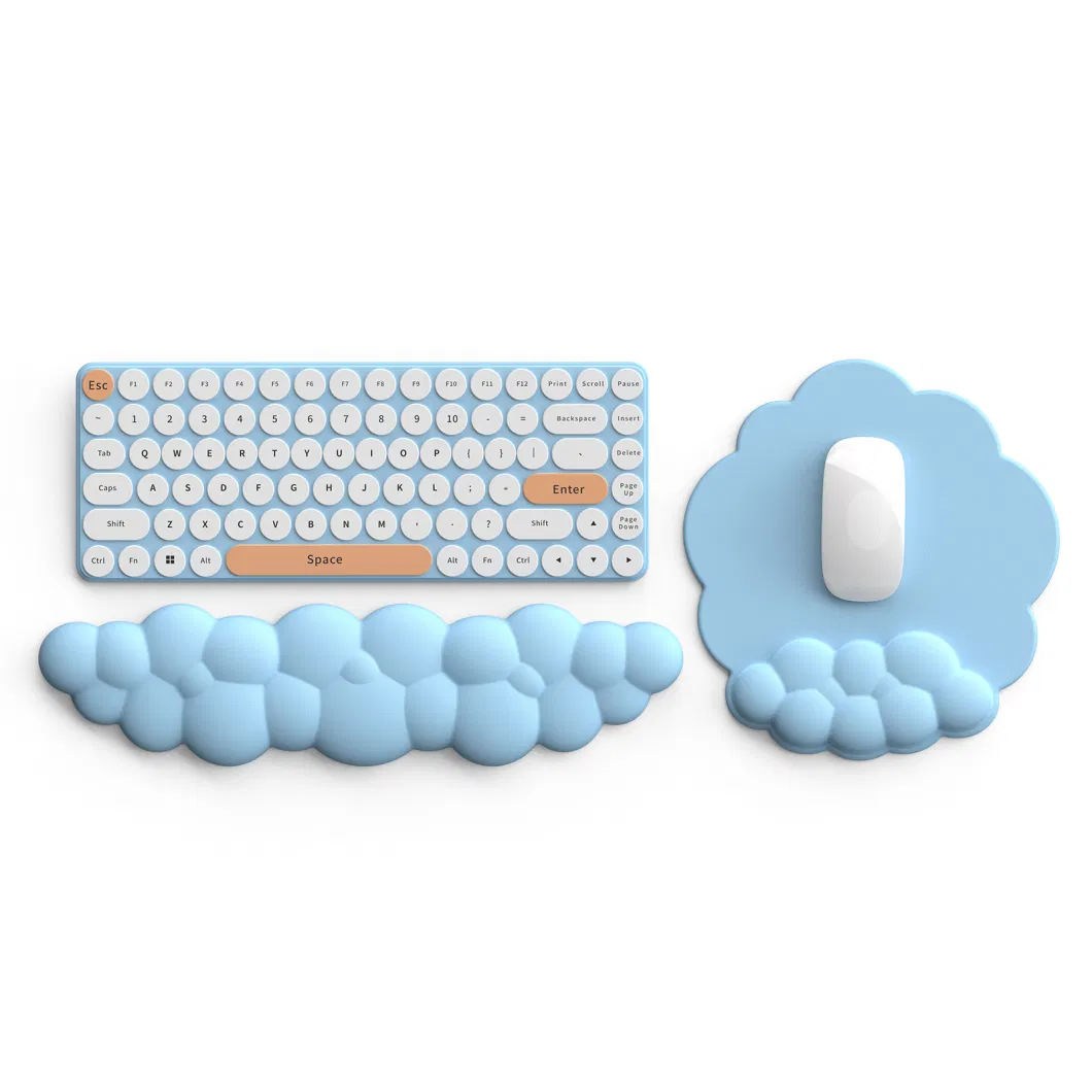 Cloud Blue Gaming Mouse Pad Wrist Res with Gel Memory Foam