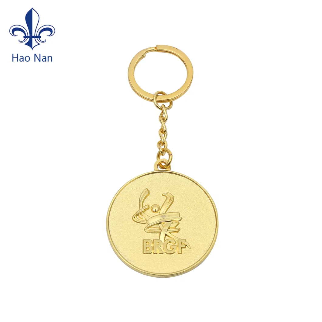 Customized Promotion 3D Soft Hard Enamel Gold Plated Zinc Alloy Metal Keychain