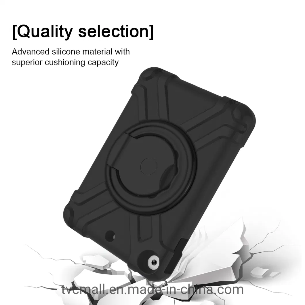 360 Degree Swivel PC + Silicone Case with Handle Kickstand for iPad 10.2 (2021) / (2020) / (2019) Tablet Case