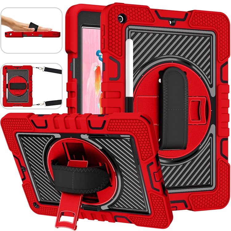 Heavy Duty Rugged Shockproof 360 Rotating Kickstand Silicone Tablet Case for iPad Mini 4 Mini 5 7.9 Inch