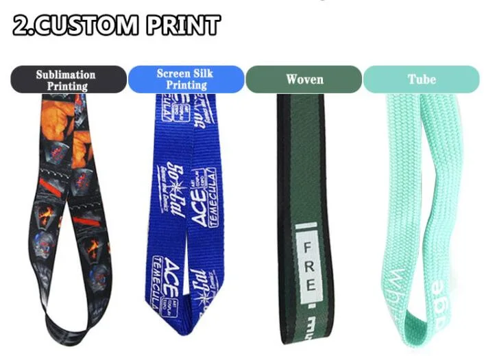 Wholesale Promotional Sublimation Printed Cute Cartoon Logo ID Card Neck Polyester Lanyards with Logo Custom