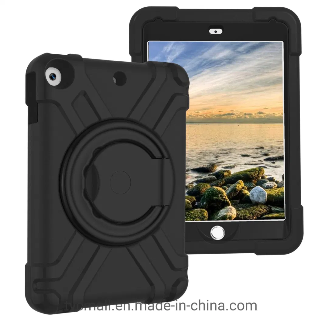 360 Degree Swivel PC + Silicone Case with Handle Kickstand for iPad 10.2 (2021) / (2020) / (2019) Tablet Case