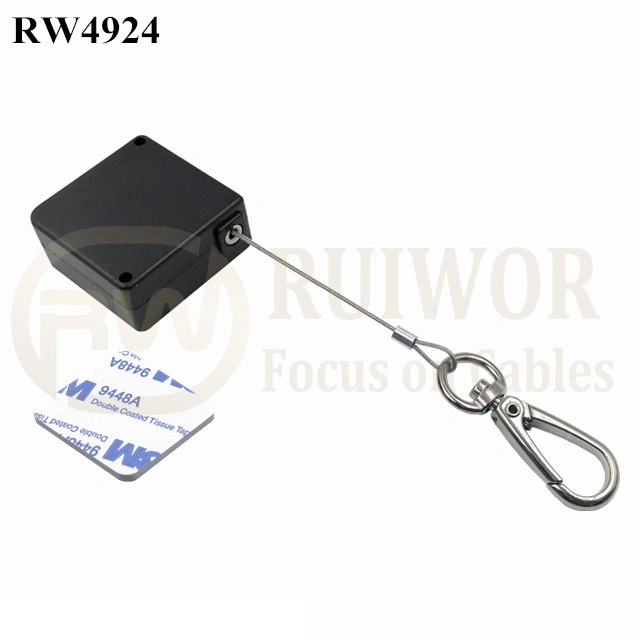 Square Ratcheting Retractable Tether Plus Pause Function and Key Hook