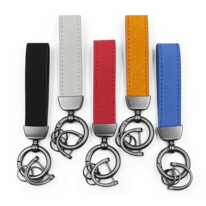 Wholesale Promotional Personalized Car Brand Laser Logo Key Chain Keychain Holder Luxury Metal PU Blank Custom Leather Key Chain