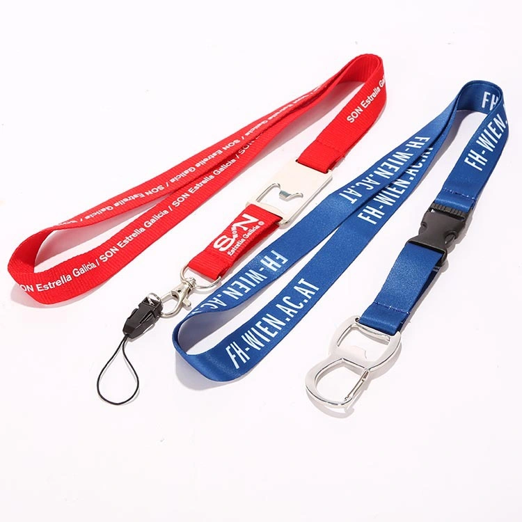 Manufacturers Supply Buckle Opener Portable Open Wine Bottle Employee Certificate Heat Transfer Lanyard