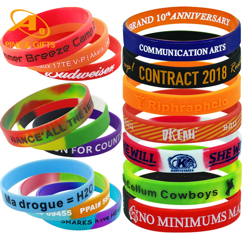 Custom Print Promotional Gift Religious Silicon Wristband Rubber LED Slap Pop It Mosquito Wrist Engraved Medical Alert Glow in The Dark Sport Silicone Bracelet