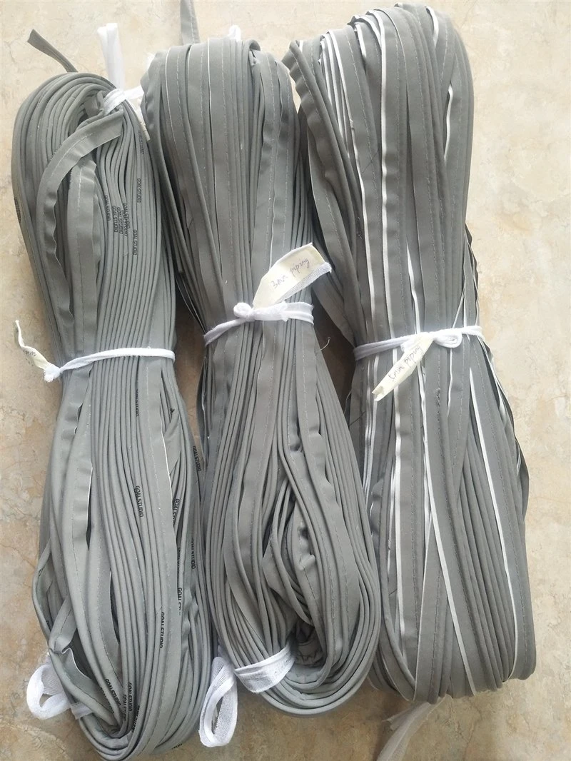 Silver Sew on 100% Polyester Fabric Reflective Piping Cord