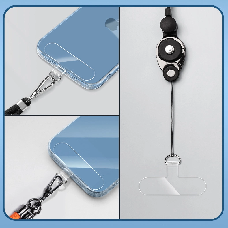 Smartphone TPU Clear Transparent Universal Lanyard Holder Clip Gasket Tab