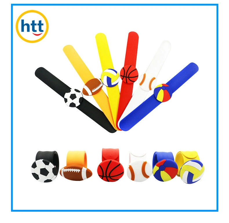 Wholesale Custom PVC Rubber Slap Wristband Kids Ruler Slap Bracelet for Promotion Gift