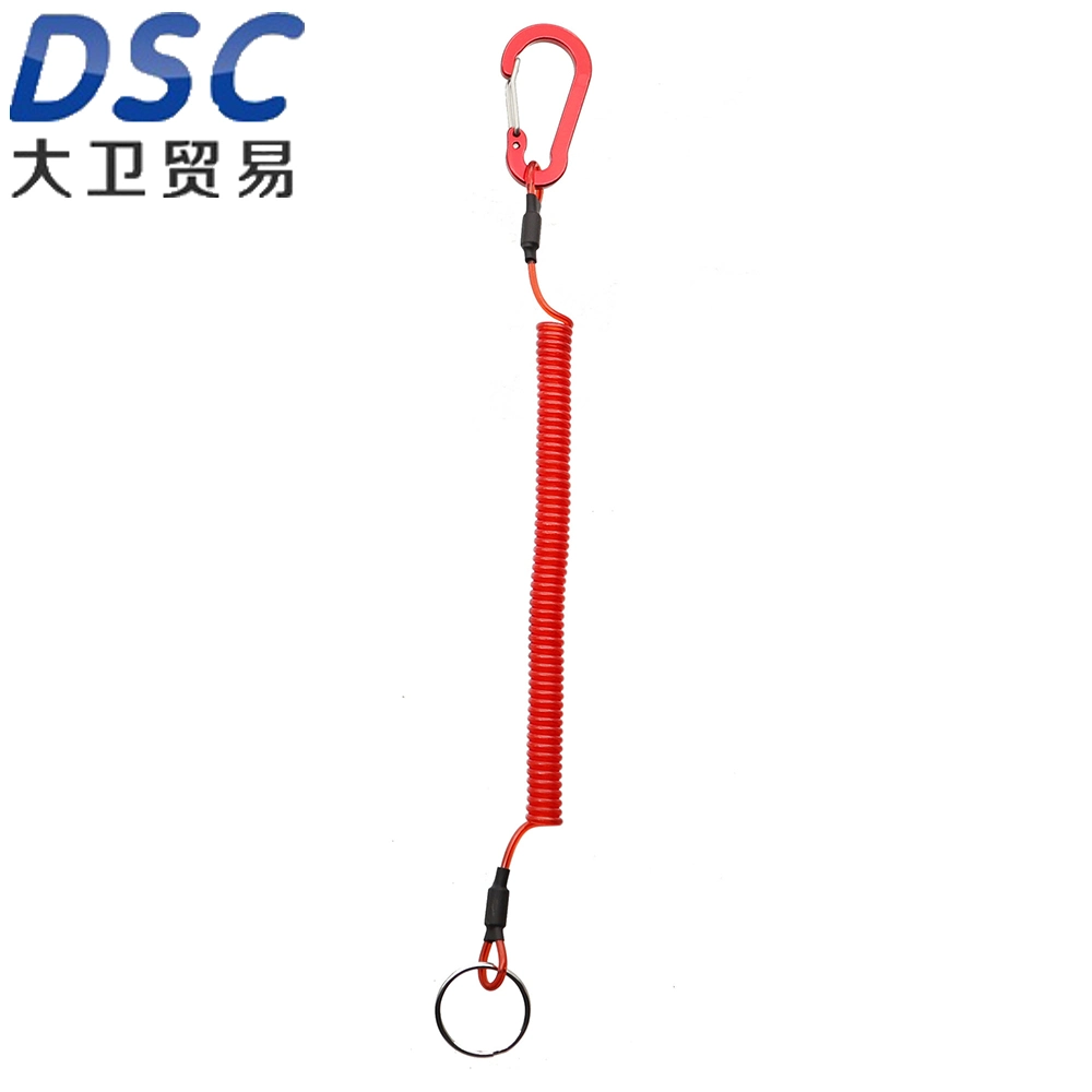 Fishing Lanyards Rope Retractable Safety Spring Coiled Ropes Keychain Accessories