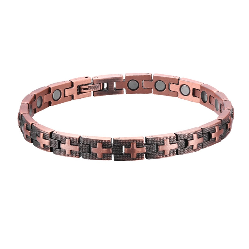 Cross Magnet Health Energy Red Copper Magnetic Bracelet