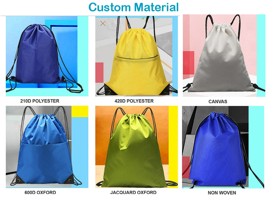 Waterproof Drawstring Backpack Promotion Travel Folding Sport Gym Drawstring Bag