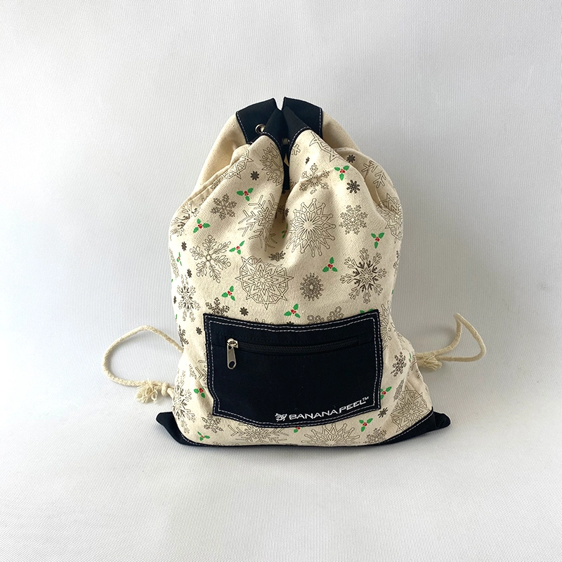 Factory Price Fashion Cotton Canvas Drawstring Bag Backpack