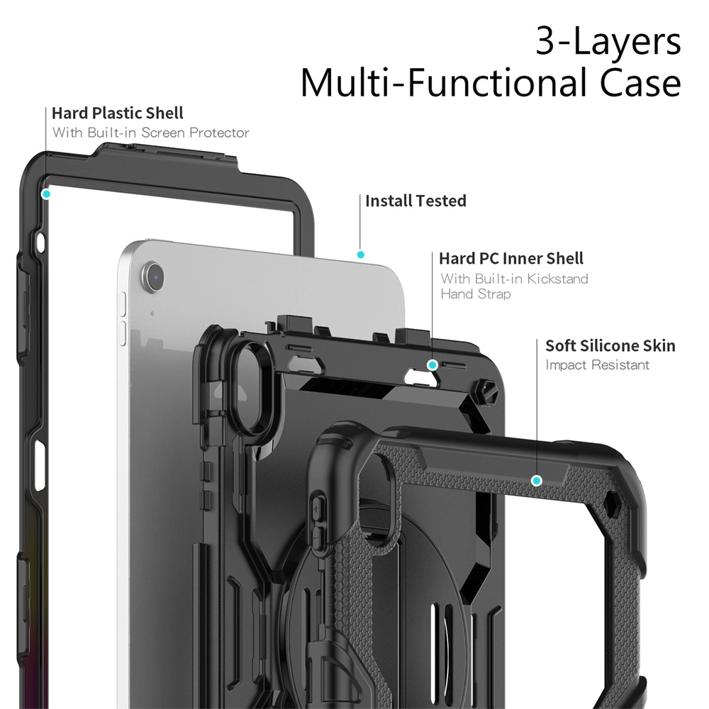 Heavy Duty Rugged Silicone Case for iPad 10th Generation10.9&prime;&prime; 2022 with Portable Straps in Stock