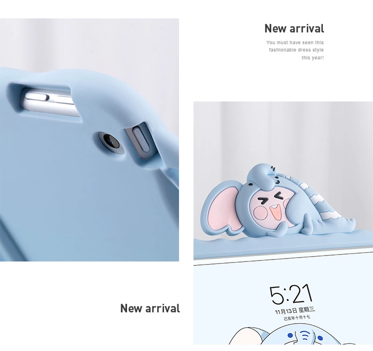 Cute Cartoon Kids Shockprooof Case for iPad 10.2 10.9 PRO 11 Silicone Elephant Case Cover with Handle