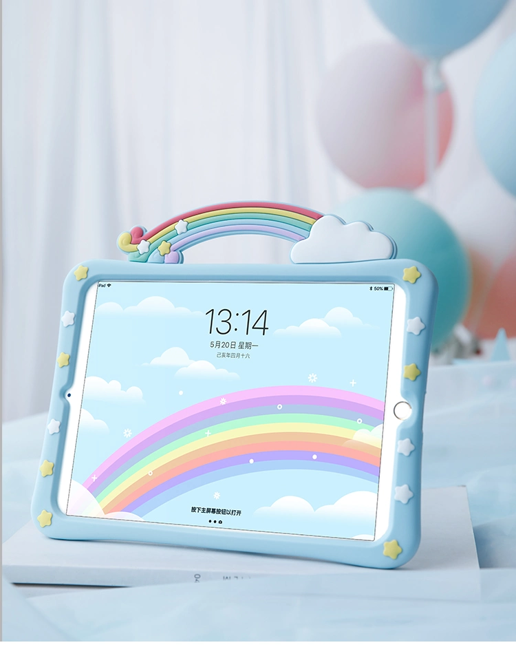 Rainbow Cartoon Shockproof Case for iPad Air 4 5 10.9inch Tablet Case Silicone Cover for Kids