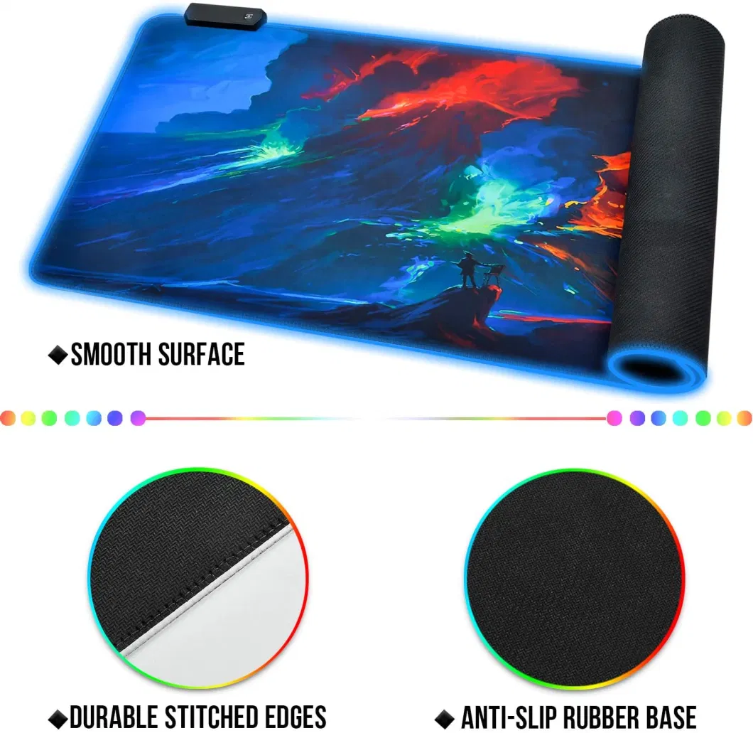 Large Oversized Custom Lighting RGB LED Extended USB Gaming Mouse Pad