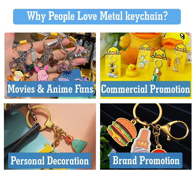 Wholesale Metal Metalic Leather Blank Sublimation Car Key Chain Woven Embroidered Embroidery Keyring Custom PVC Rubber 3D Cute Anime Figure Promotional Keychain