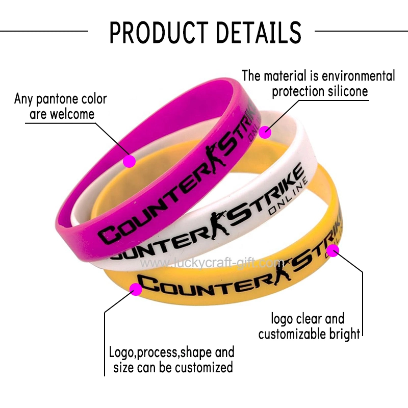 Cheap Rubber OEM Men Lucky Custom Friendship Energy Silicone Bracelets with Own Print