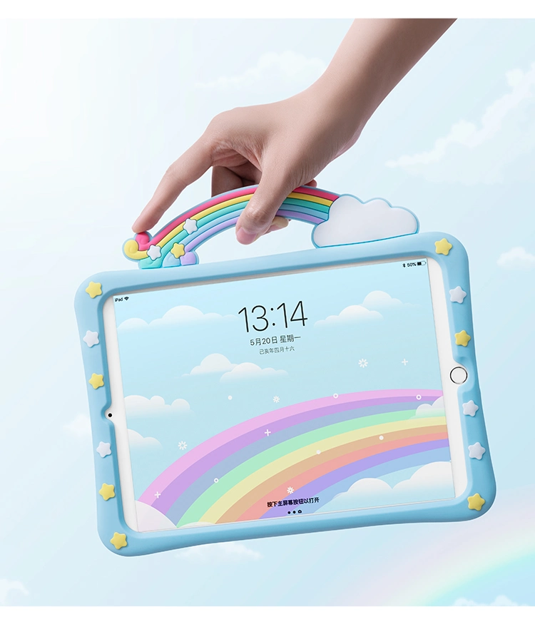 Rainbow Cartoon Shockproof Case for iPad Air 4 5 10.9inch Tablet Case Silicone Cover for Kids