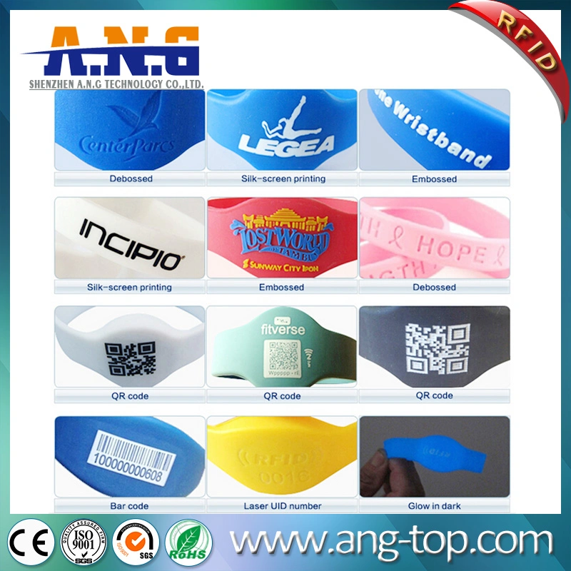 Cmyk Printing Silicone Slap Bracelet, RFID Bracelets for Membership Management