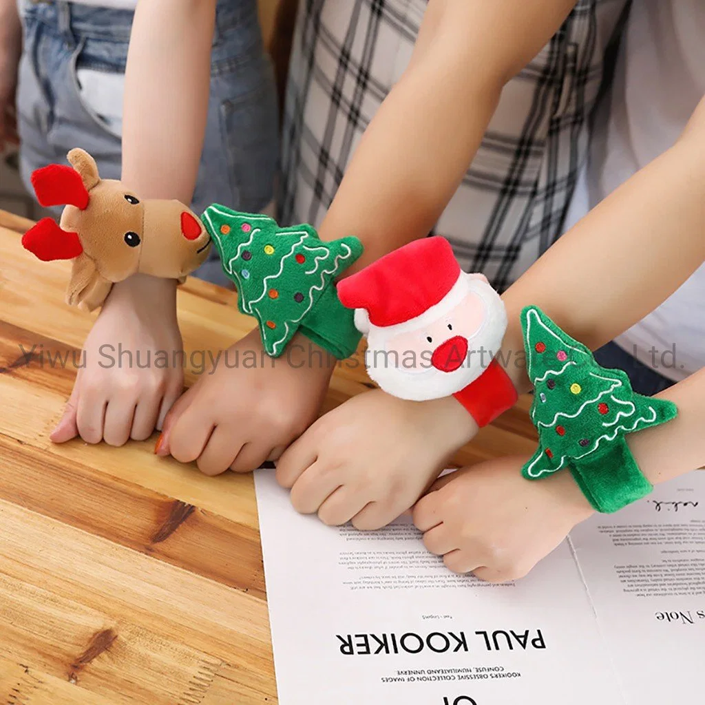 21.5*8cm Flannel Christmas Slap Band Wristband Bracelet for Christmas Xmas Slapband